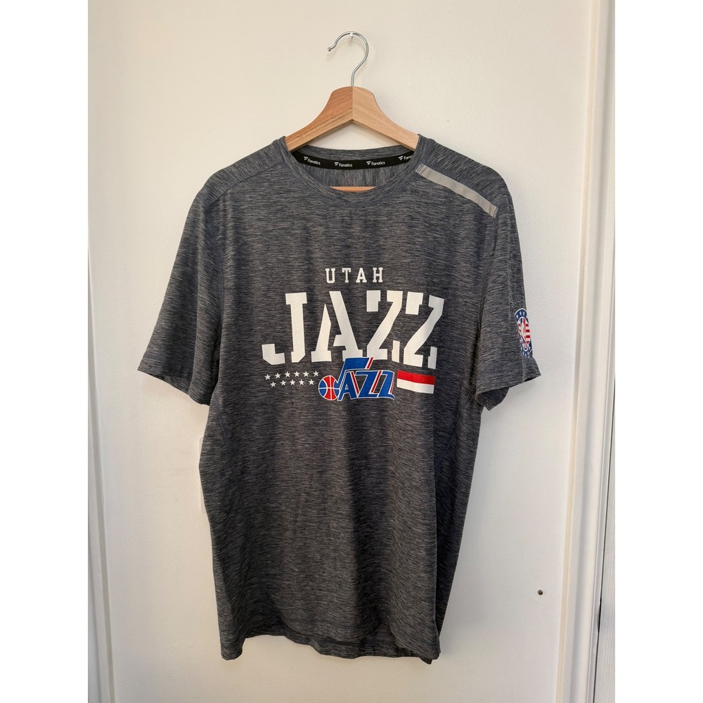 Utah Jazz Fanatics NBA T-Shirt – Red, White & Blue – Size Medium – Super Soft